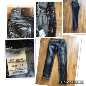 Silver 25W/29L Boyfriend Fluid Jeans